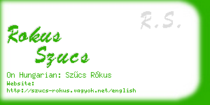 rokus szucs business card