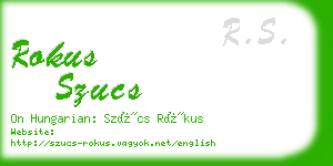 rokus szucs business card